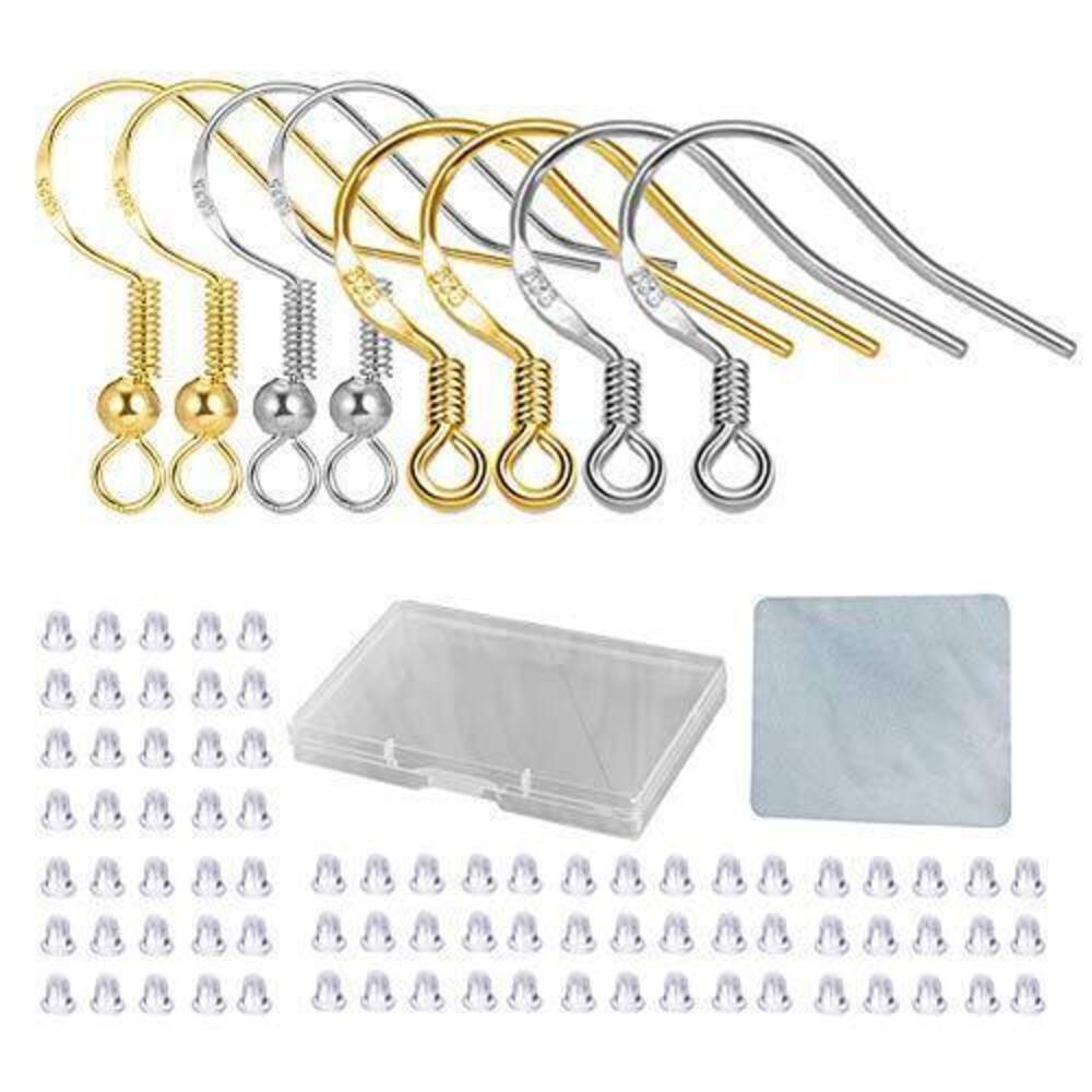 8740 S925 Sterling Silver Earring Hooks - 8Pcs/4 Pairs Hypoallergenic 18K